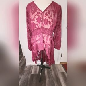 Torrid Size 14/16 Dusty Rose High Low Duster Type Top